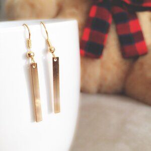 Faux Gold Bar Dangling Earrings